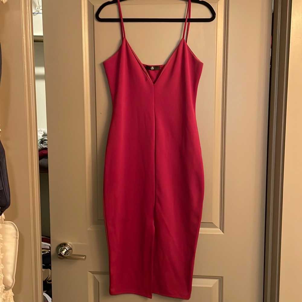 Raspberry semi formal dress